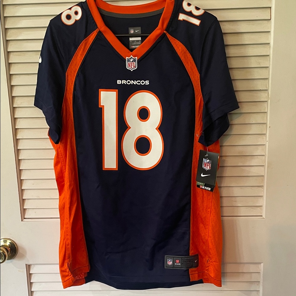 Nike Broncos Jersey in Dark Blue and Bright Orange
